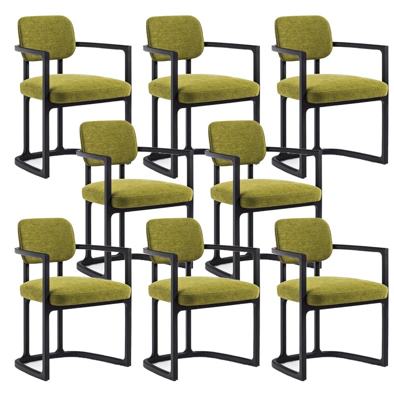 Nordic Style Arm Chair Solid Wood Open Back Dining Chairs for Dining Room