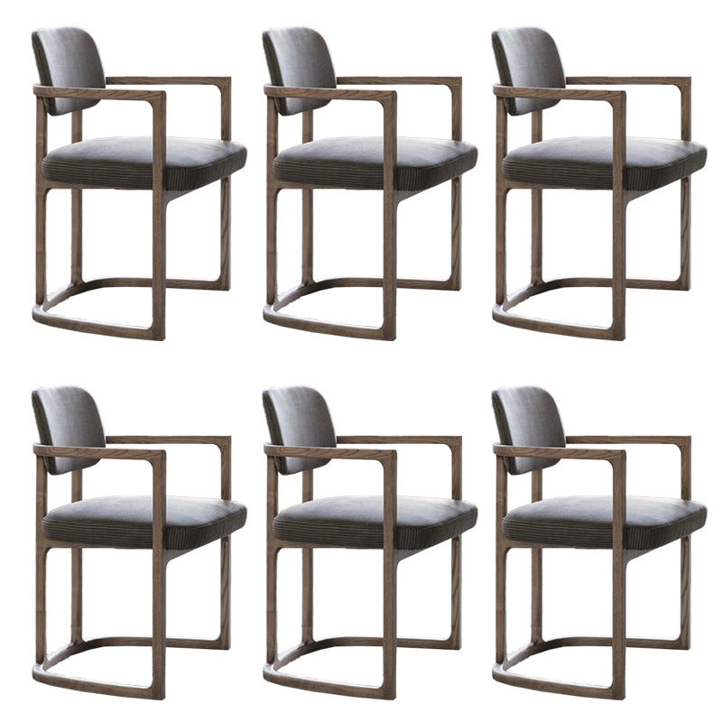 Nordic Style Arm Chair Solid Wood Open Back Dining Chairs for Dining Room