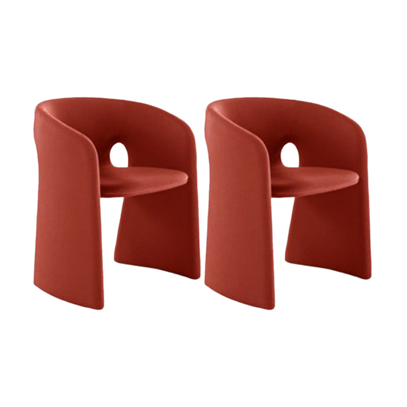 Indoor Velvet Upholstered Arm Chair Metal Frame Open Back Dining Chair