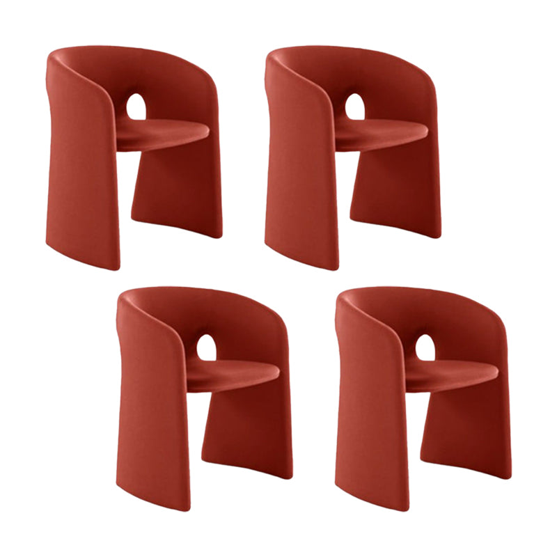 Indoor Velvet Upholstered Arm Chair Metal Frame Open Back Dining Chair
