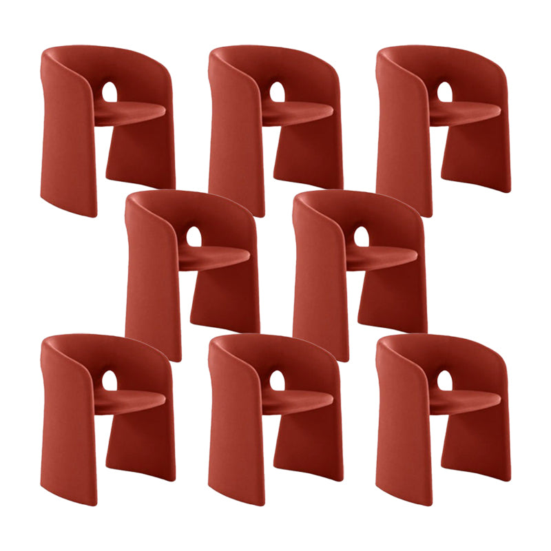 Indoor Velvet Upholstered Arm Chair Metal Frame Open Back Dining Chair