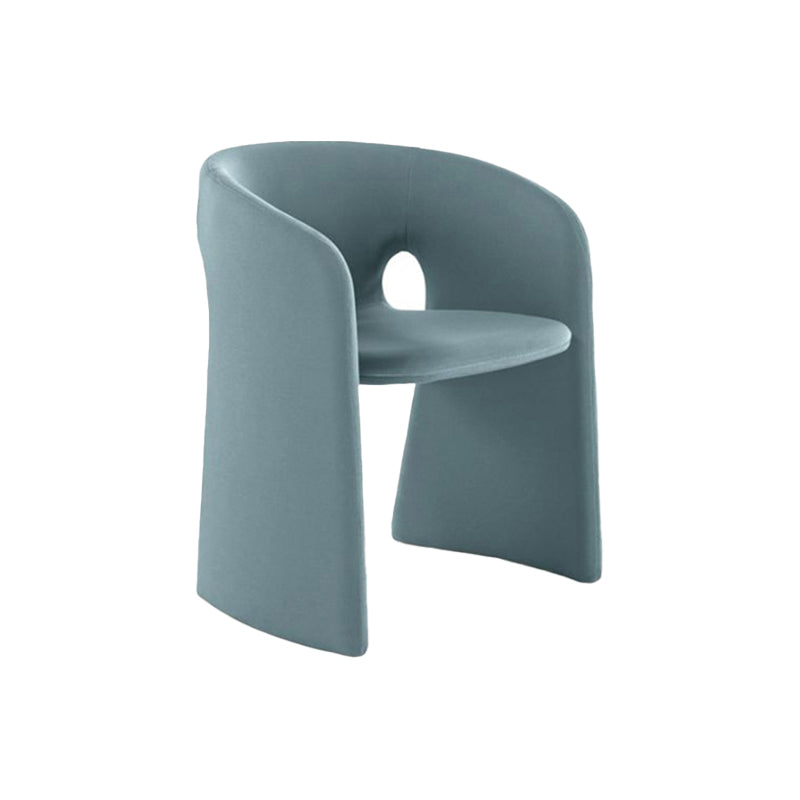 Indoor Velvet Upholstered Arm Chair Metal Frame Open Back Dining Chair