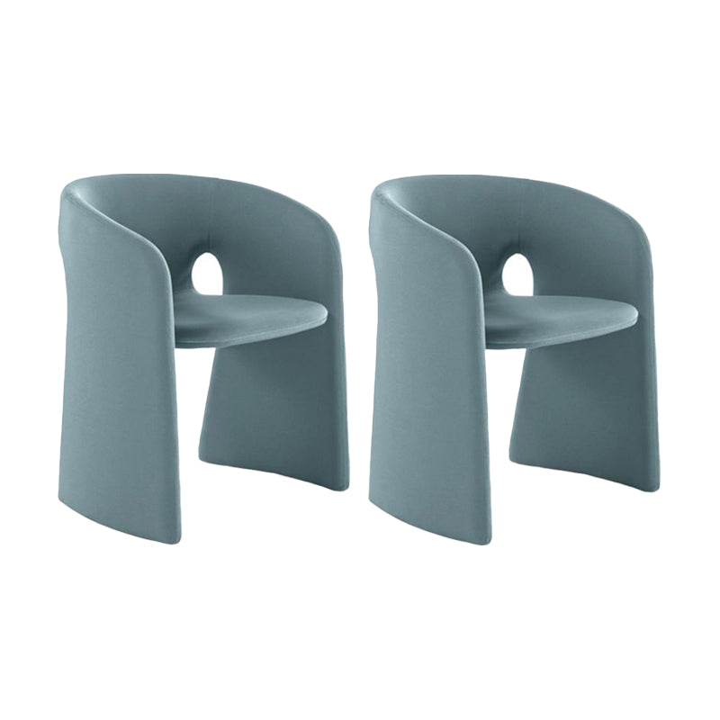 Indoor Velvet Upholstered Arm Chair Metal Frame Open Back Dining Chair
