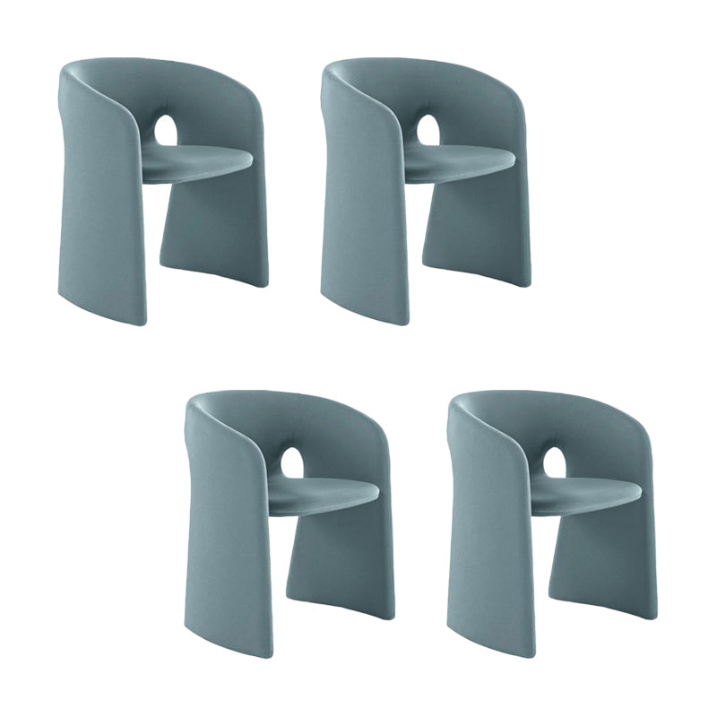 Indoor Velvet Upholstered Arm Chair Metal Frame Open Back Dining Chair