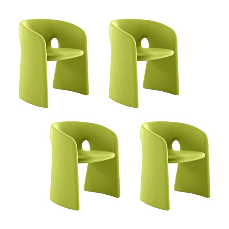 Indoor Velvet Upholstered Arm Chair Metal Frame Open Back Dining Chair
