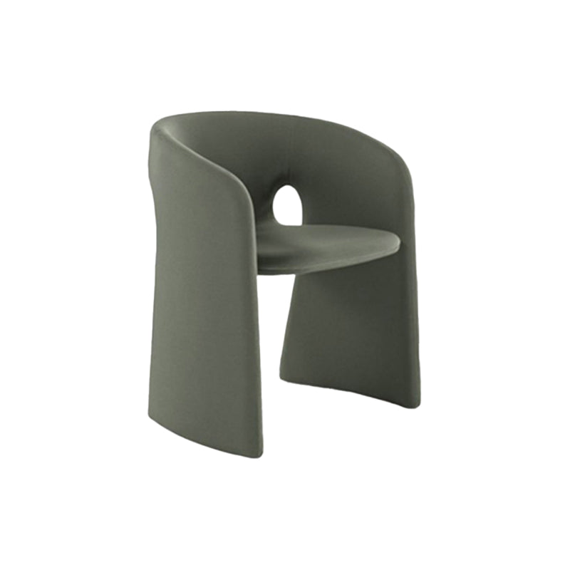Indoor Velvet Upholstered Arm Chair Metal Frame Open Back Dining Chair