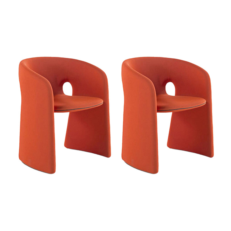 Indoor Velvet Upholstered Arm Chair Metal Frame Open Back Dining Chair