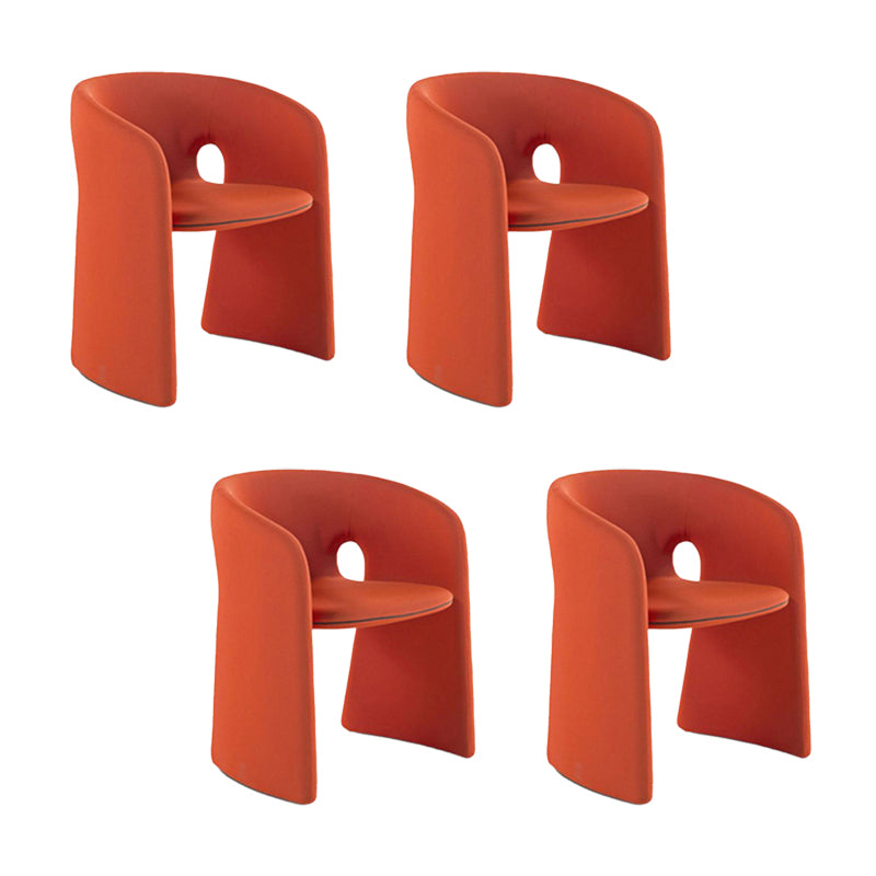 Indoor Velvet Upholstered Arm Chair Metal Frame Open Back Dining Chair