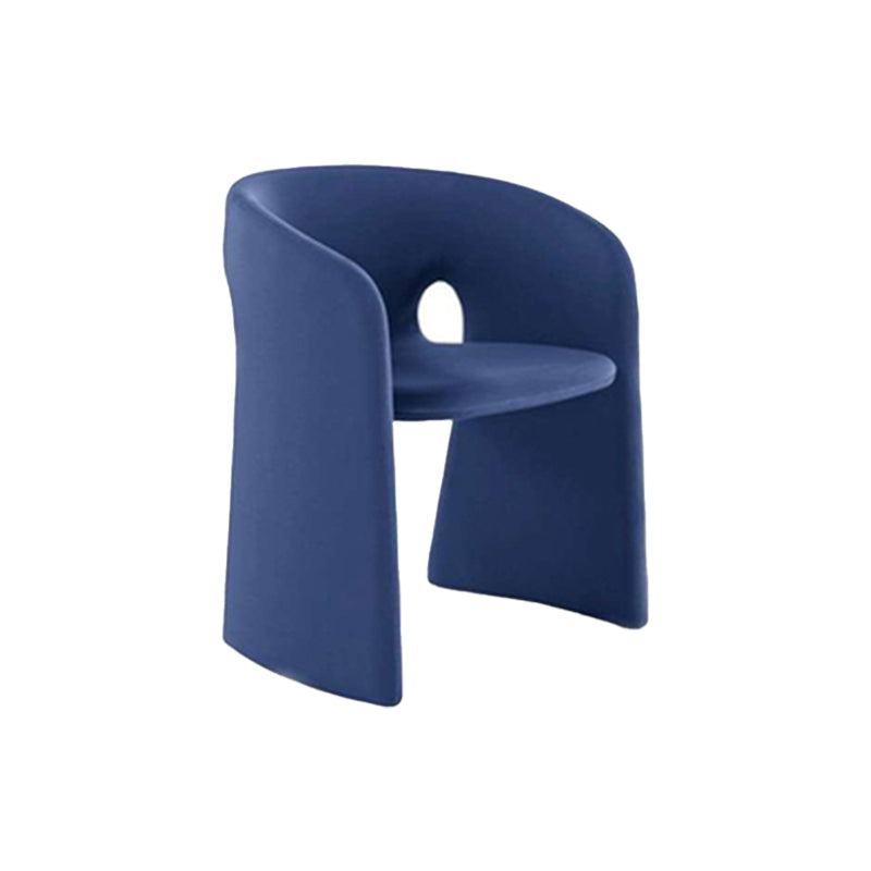 Indoor Velvet Upholstered Arm Chair Metal Frame Open Back Dining Chair