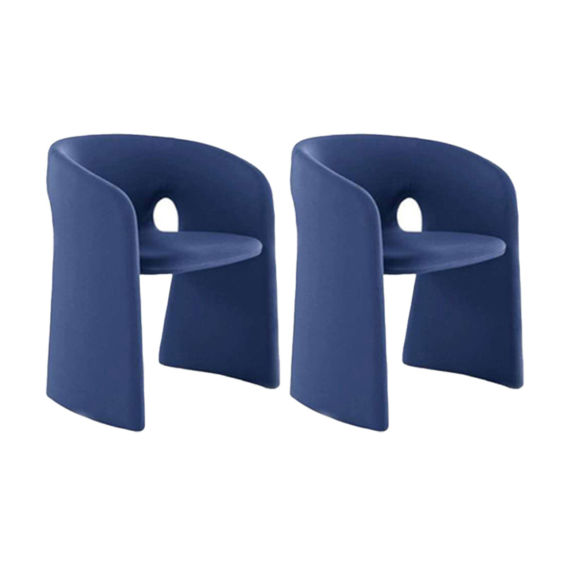 Indoor Velvet Upholstered Arm Chair Metal Frame Open Back Dining Chair