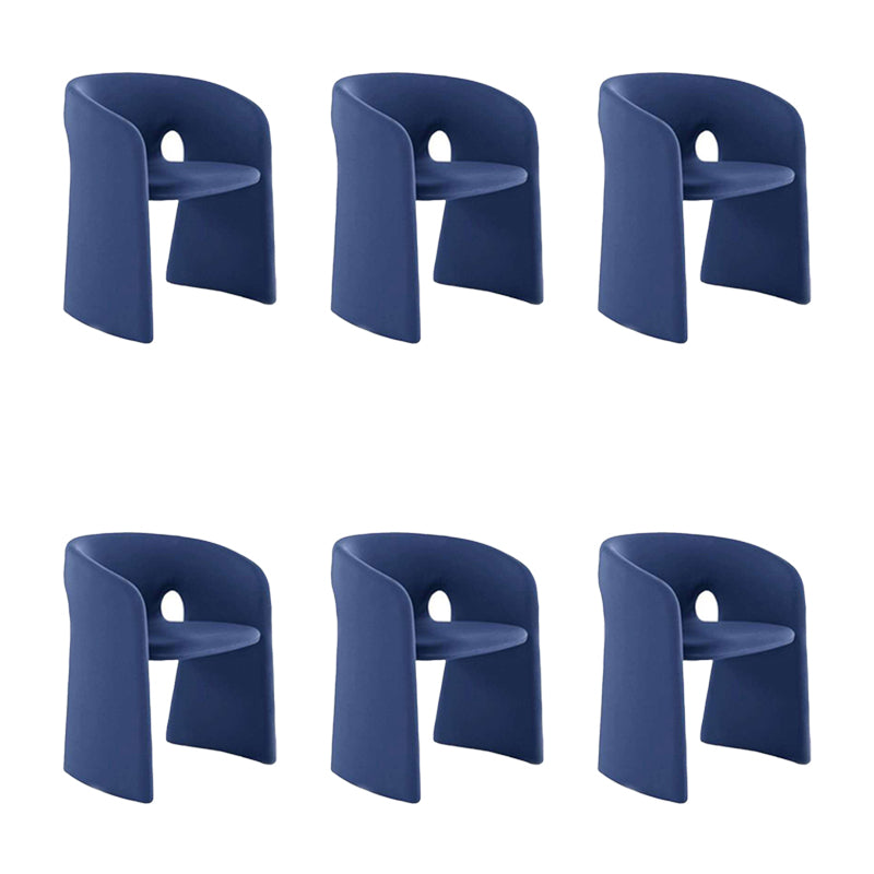 Indoor Velvet Upholstered Arm Chair Metal Frame Open Back Dining Chair