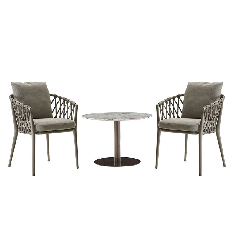 Modern Geometric Courtyard Table Stainless Steel Outdoor Table