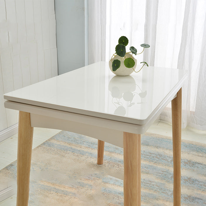 Extendable Dining Table Rectangle Table for Kitchen Dining Room