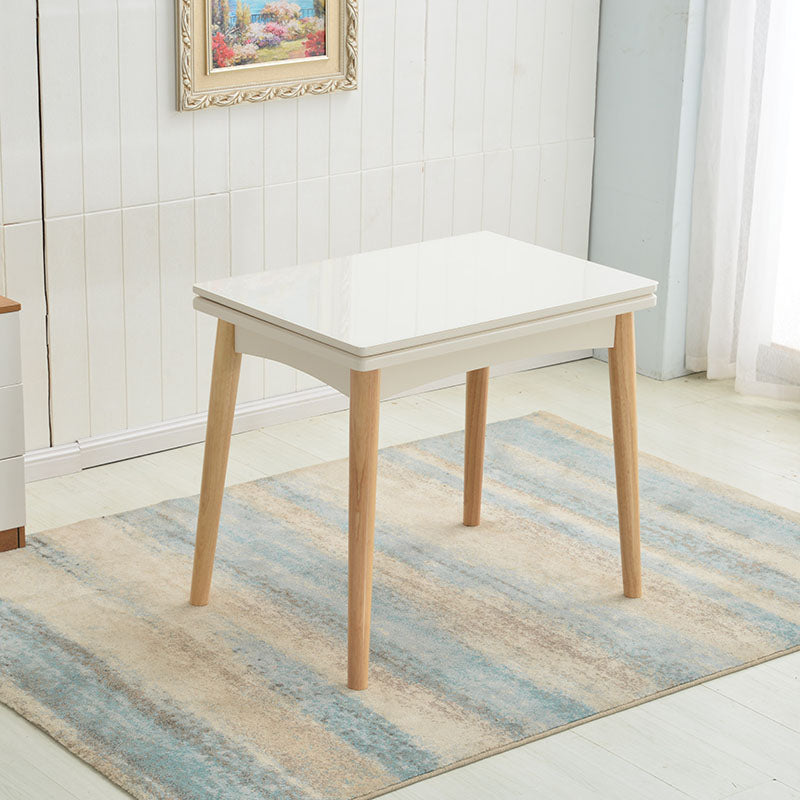 Extendable Dining Table Rectangle Table for Kitchen Dining Room
