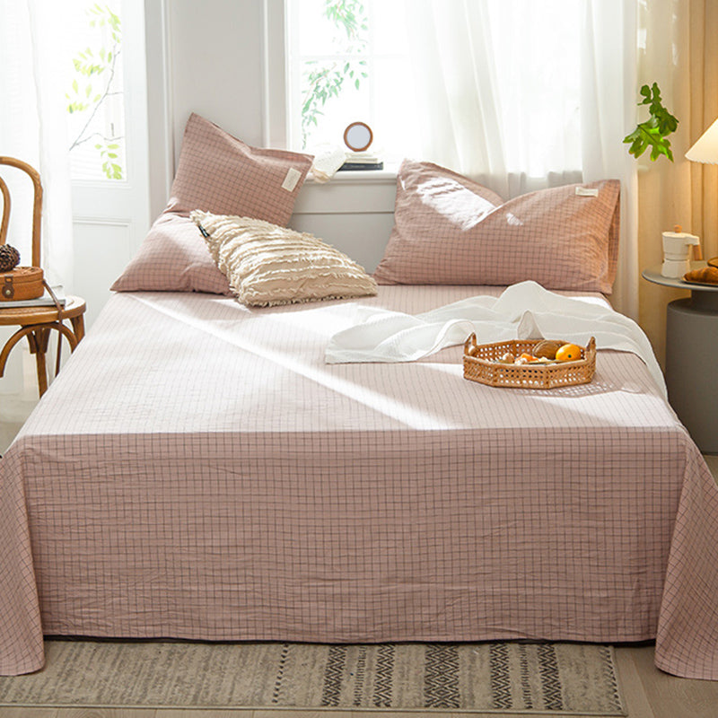 Color Block Sheet Set Cotton Breathable Non-Pilling Soft Bed Sheet