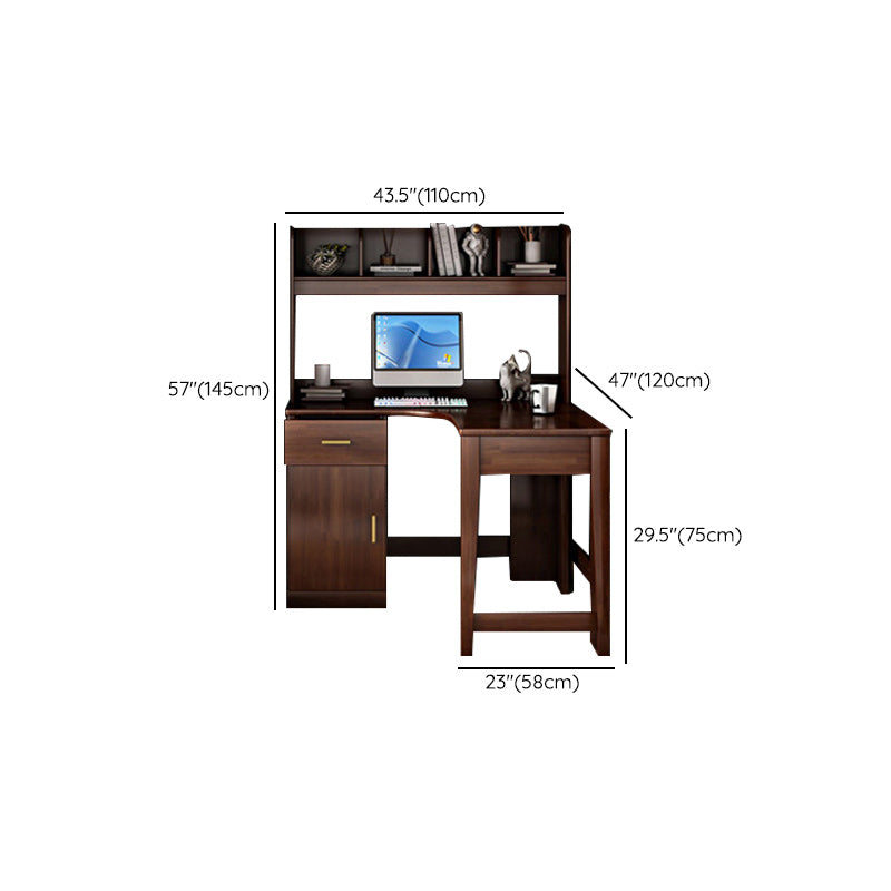 Solid Wood Loft Bed with Storage Scandinavian Brown Kids Bed with Open Frame