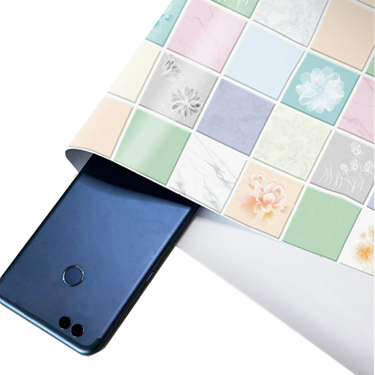 Modern Peel & Stick Field Tile Plastic Wallpaper for Backsplash Wall