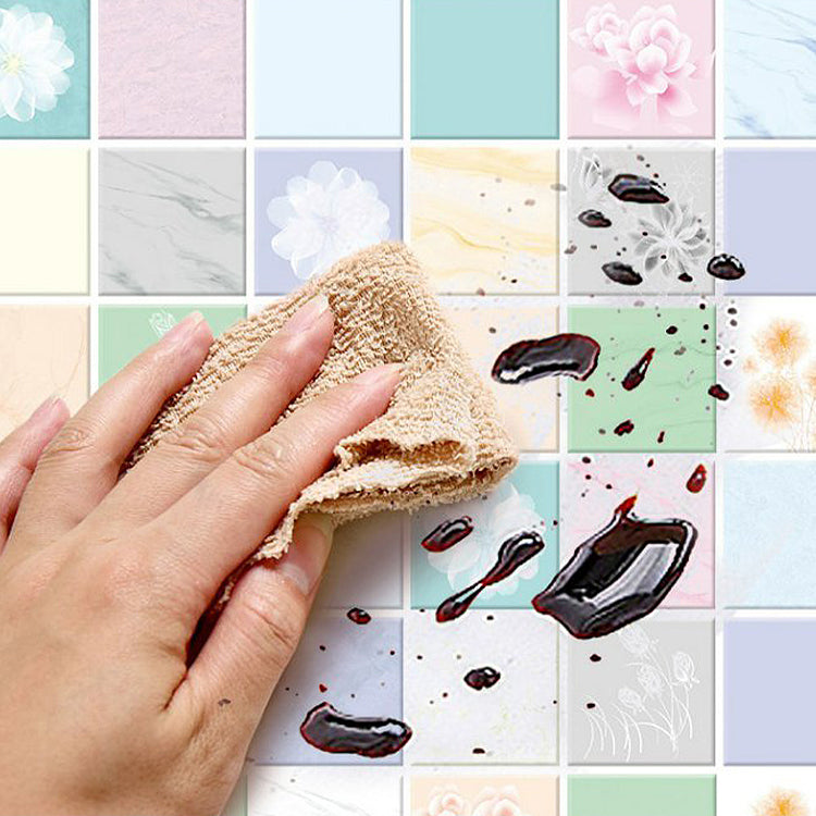 Modern Peel & Stick Field Tile Plastic Wallpaper for Backsplash Wall