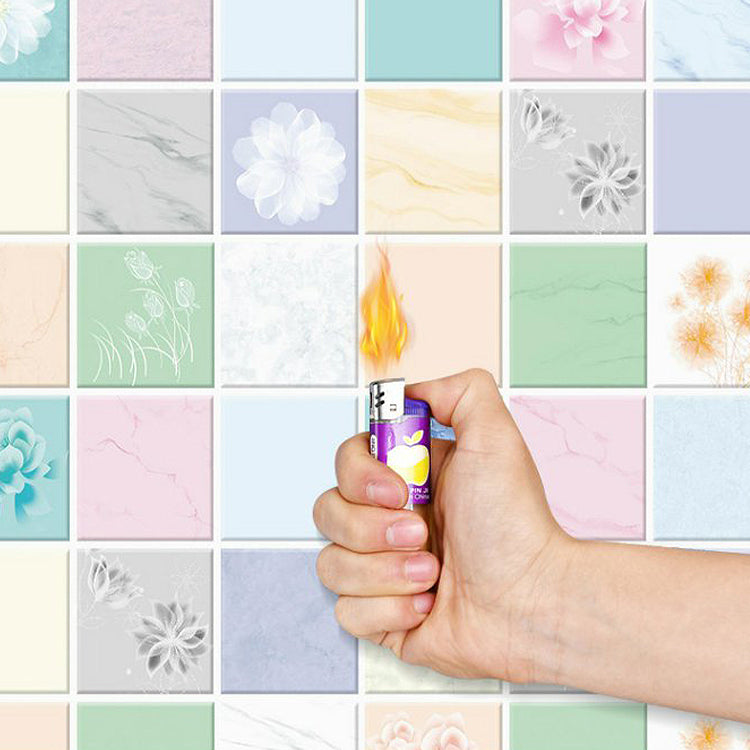 Modern Peel & Stick Field Tile Plastic Wallpaper for Backsplash Wall