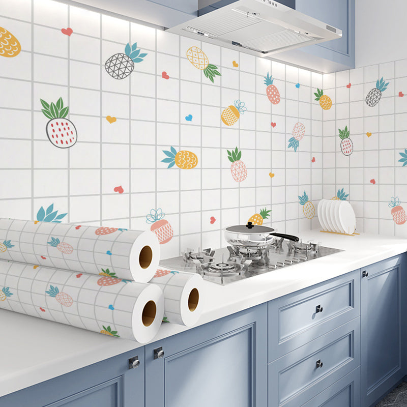 Modern Peel & Stick Field Tile Plastic Wallpaper for Backsplash Wall
