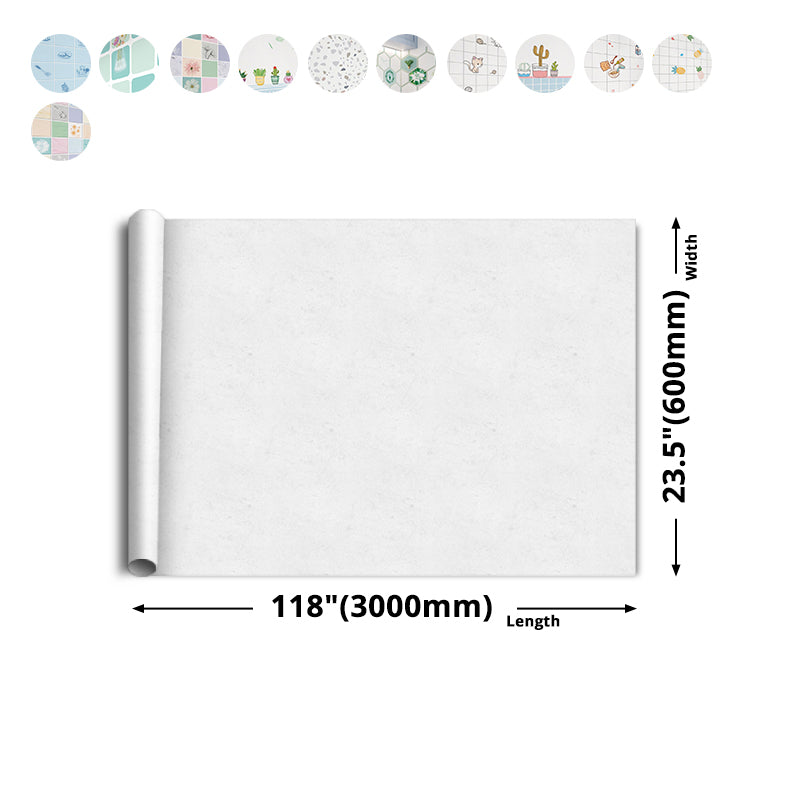 Modern Peel & Stick Field Tile Plastic Wallpaper for Backsplash Wall