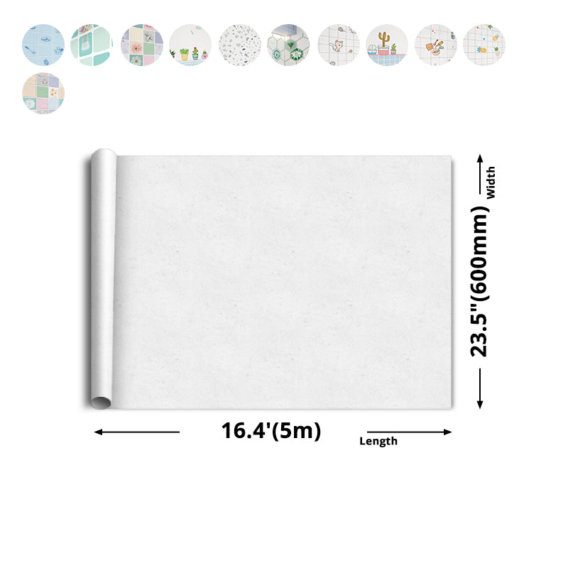 Modern Peel & Stick Field Tile Plastic Wallpaper for Backsplash Wall