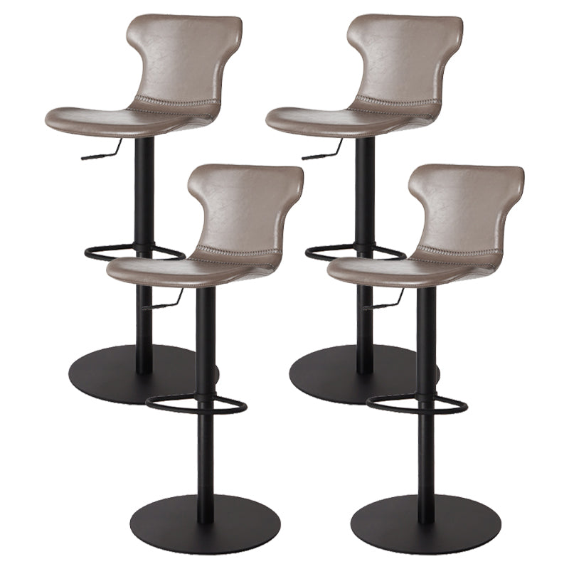 Faux Leather Bar Stools Swivel Adjustable Height Bar Stool with Footrest