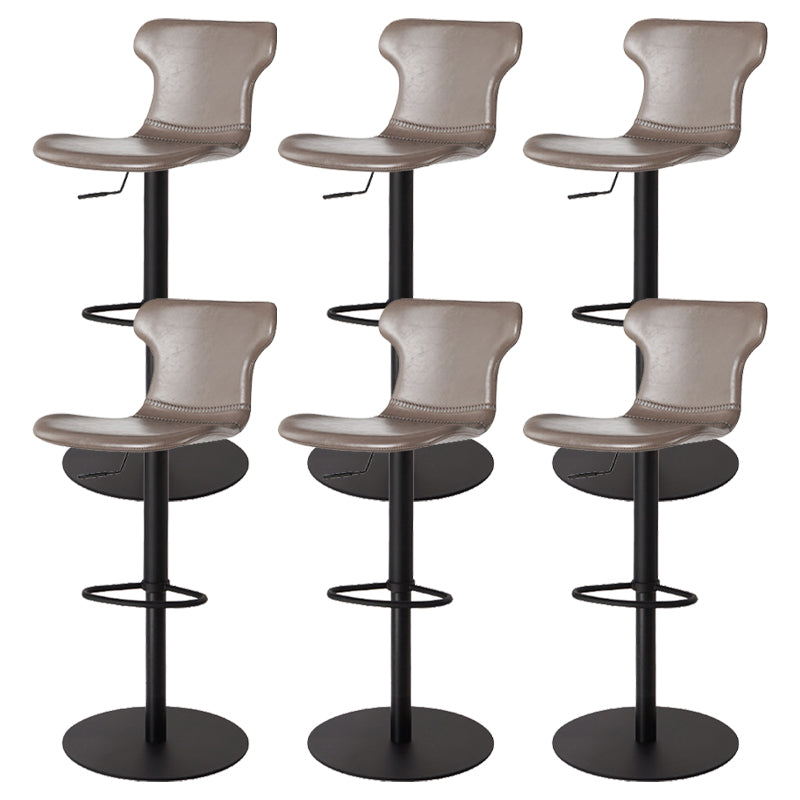 Faux Leather Bar Stools Swivel Adjustable Height Bar Stool with Footrest
