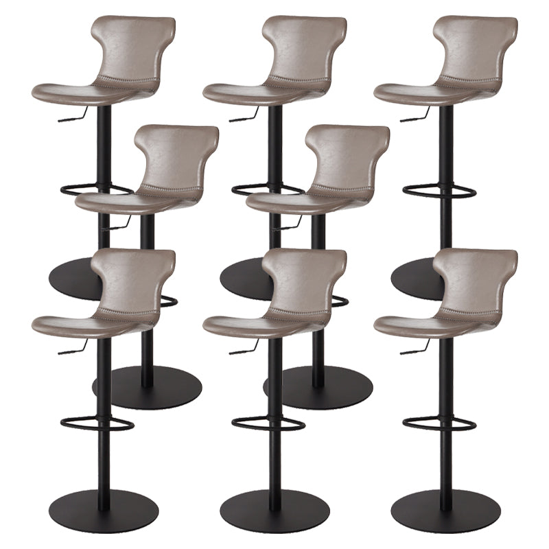 Faux Leather Bar Stools Swivel Adjustable Height Bar Stool with Footrest