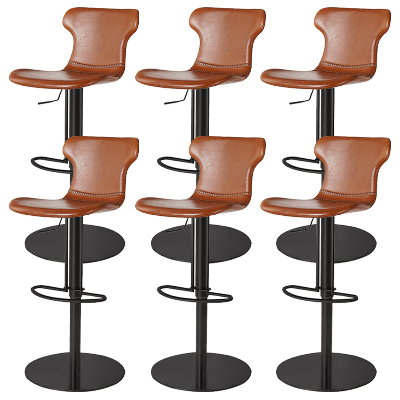 Faux Leather Bar Stools Swivel Adjustable Height Bar Stool with Footrest