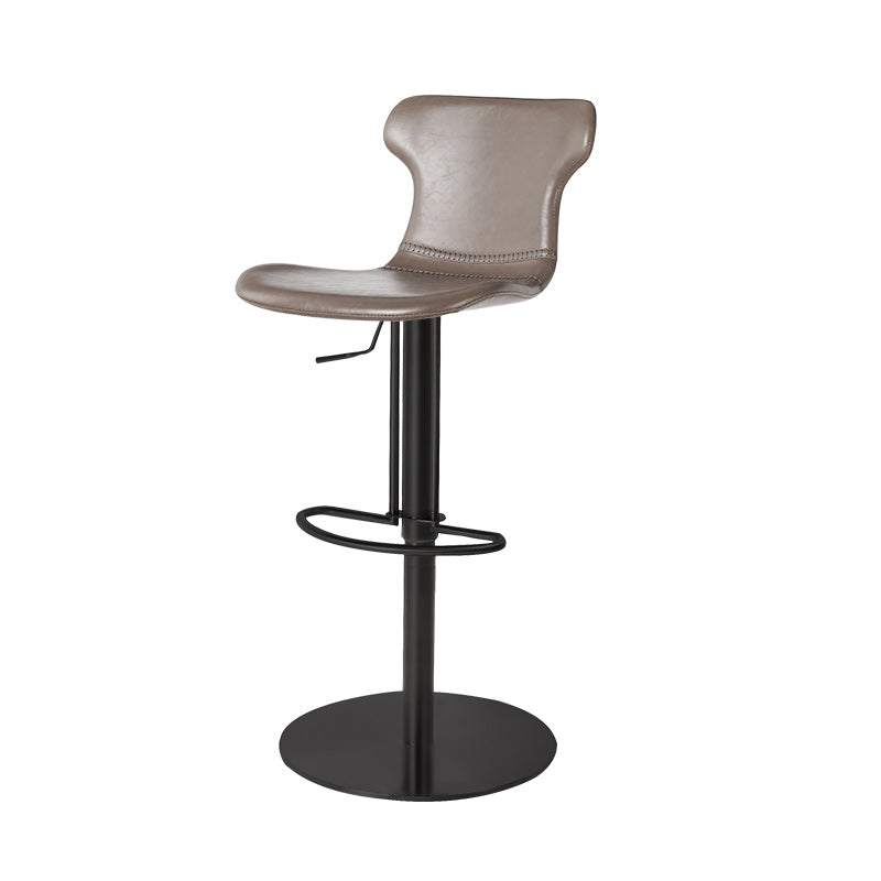 Faux Leather Bar Stools Swivel Adjustable Height Bar Stool with Footrest