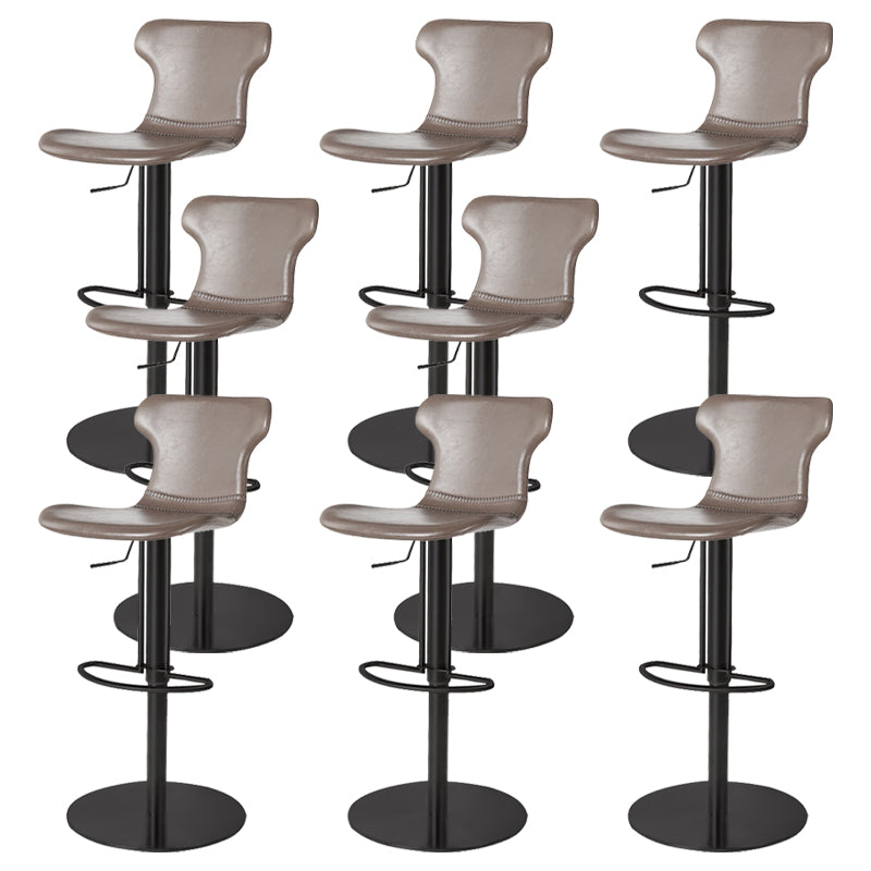 Faux Leather Bar Stools Swivel Adjustable Height Bar Stool with Footrest