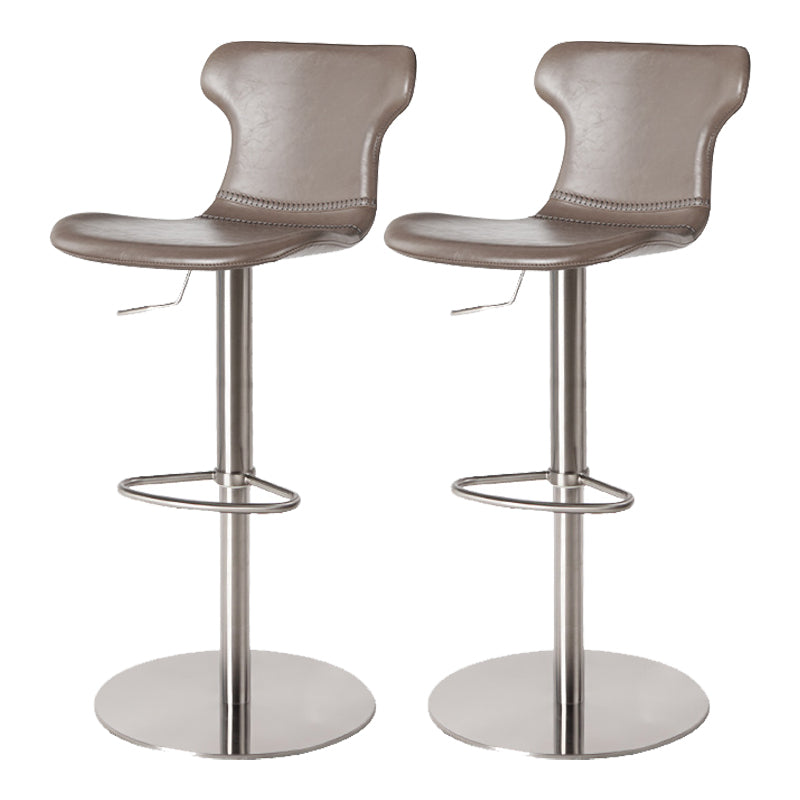 Faux Leather Bar Stools Swivel Adjustable Height Bar Stool with Footrest