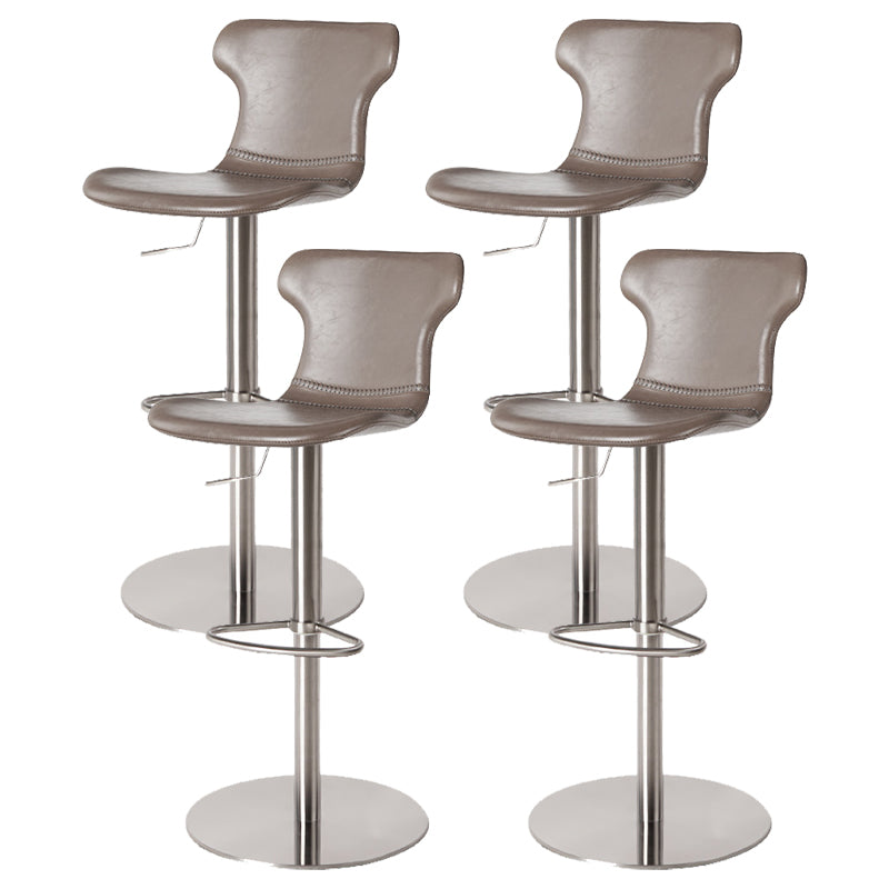 Faux Leather Bar Stools Swivel Adjustable Height Bar Stool with Footrest