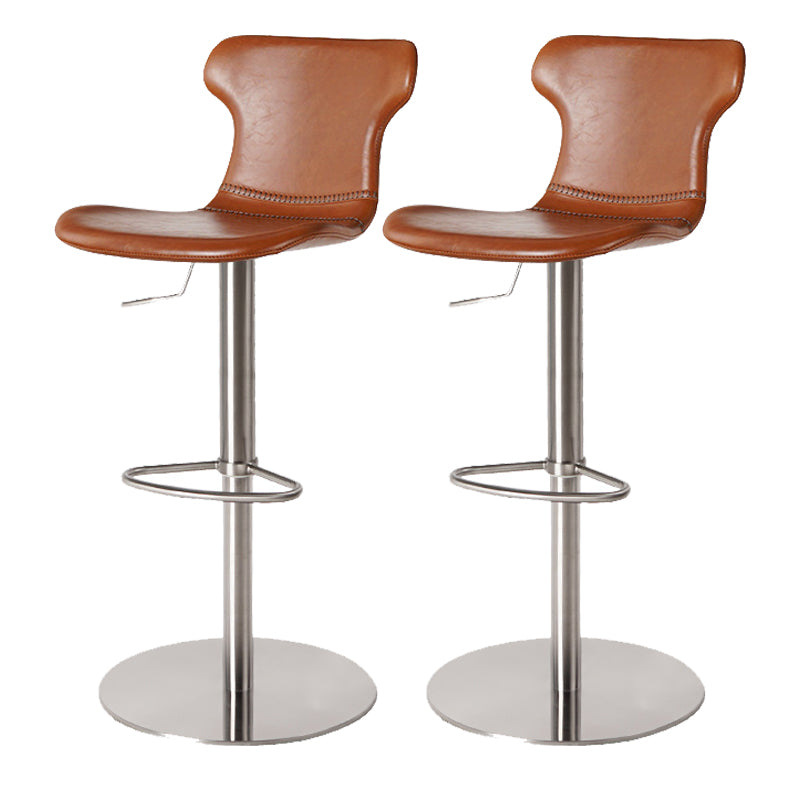 Faux Leather Bar Stools Swivel Adjustable Height Bar Stool with Footrest