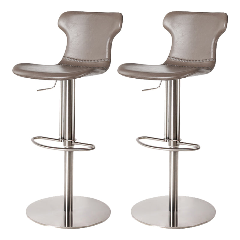 Faux Leather Bar Stools Swivel Adjustable Height Bar Stool with Footrest