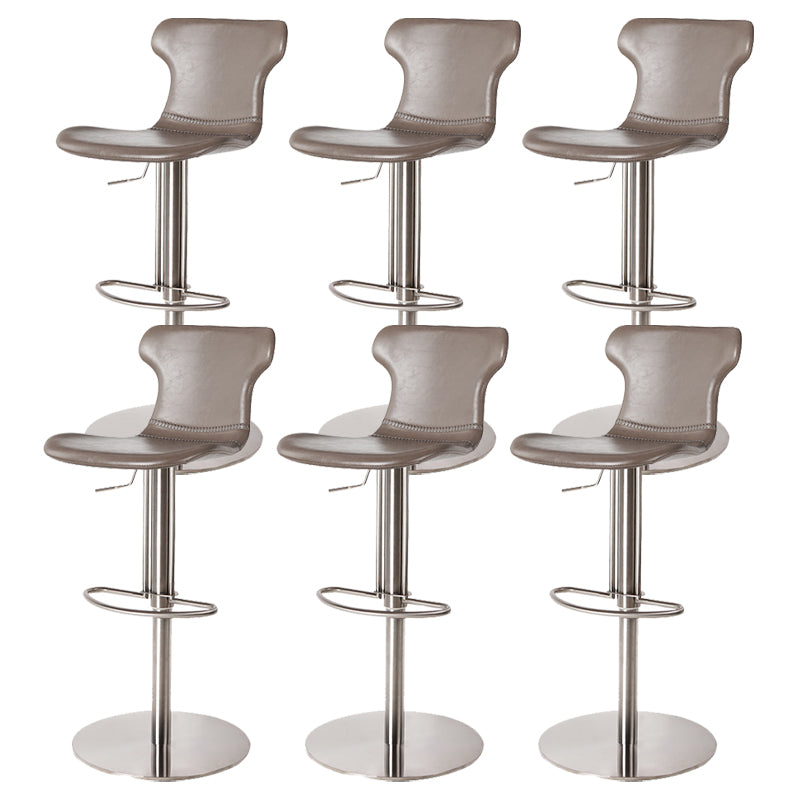 Faux Leather Bar Stools Swivel Adjustable Height Bar Stool with Footrest