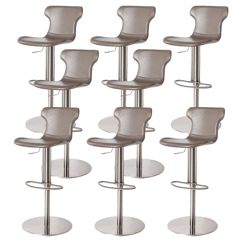 Faux Leather Bar Stools Swivel Adjustable Height Bar Stool with Footrest