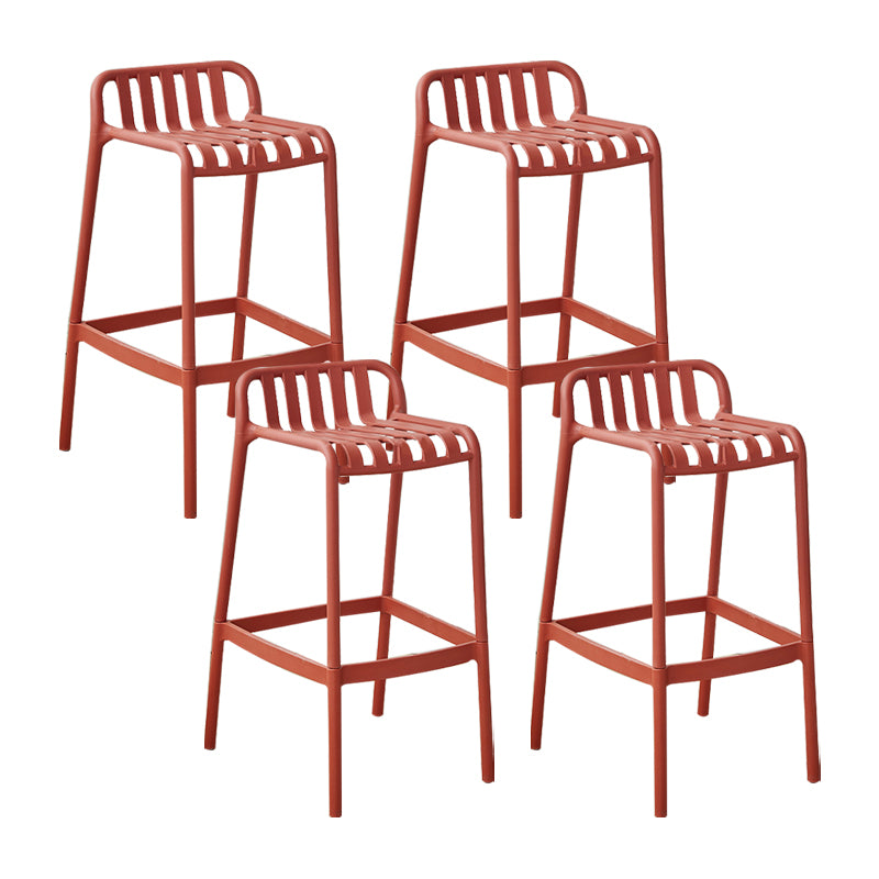 Plastic Armless Bar Stool Modern Style Low Back Bar Stools for Living Room