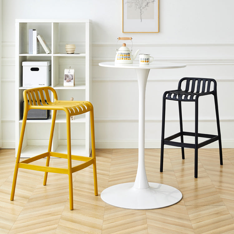 Plastic Armless Bar Stool Modern Style Low Back Bar Stools for Living Room