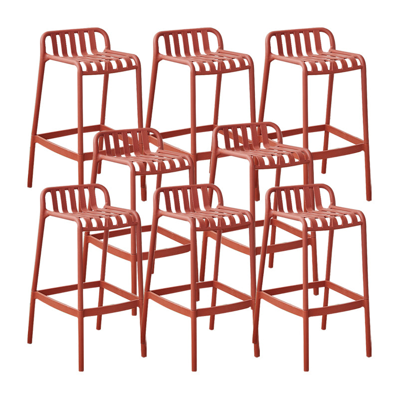 Plastic Armless Bar Stool Modern Style Low Back Bar Stools for Living Room
