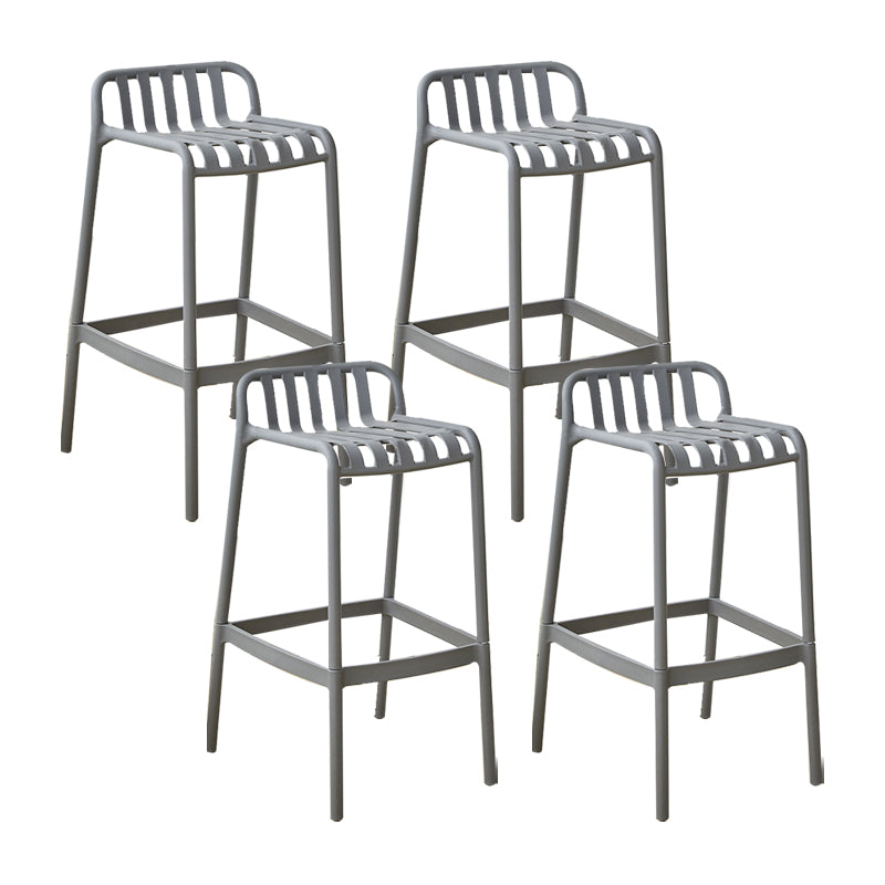 Plastic Armless Bar Stool Modern Style Low Back Bar Stools for Living Room