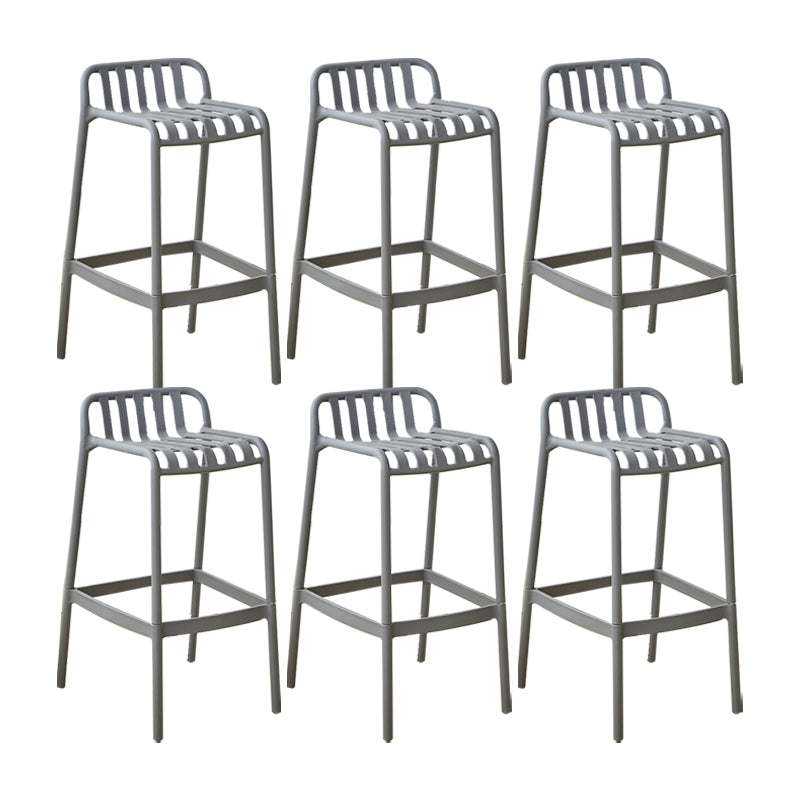 Plastic Armless Bar Stool Modern Style Low Back Bar Stools for Living Room