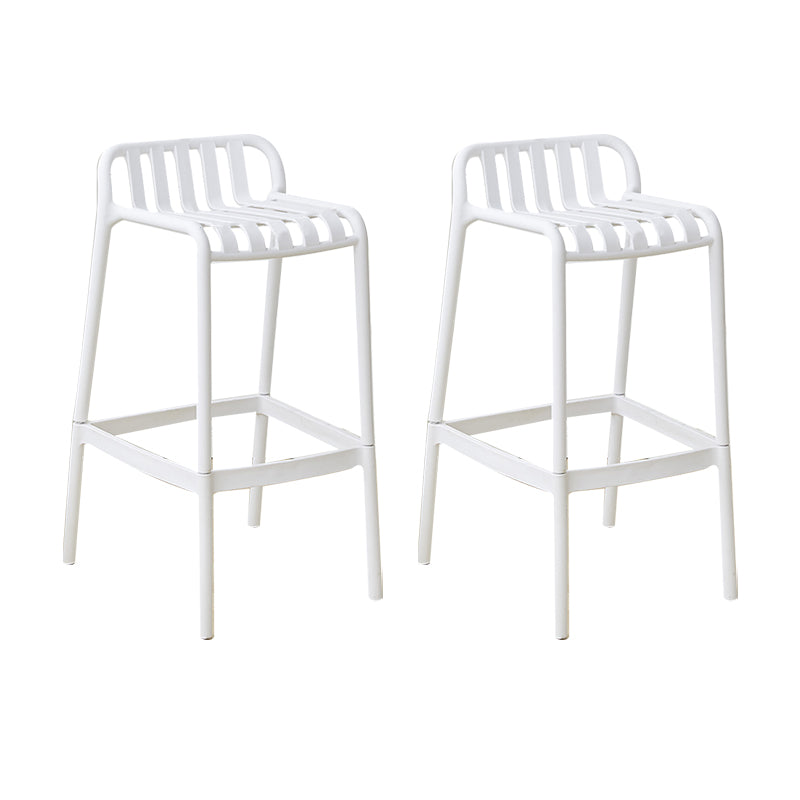 Plastic Armless Bar Stool Modern Style Low Back Bar Stools for Living Room