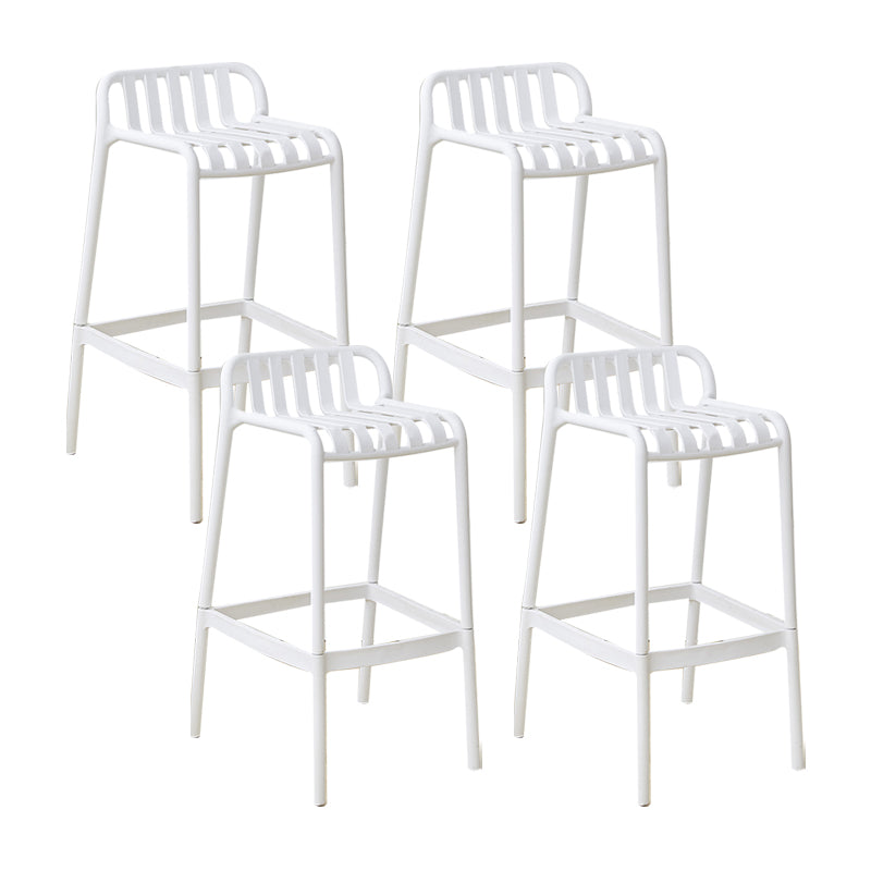 Plastic Armless Bar Stool Modern Style Low Back Bar Stools for Living Room