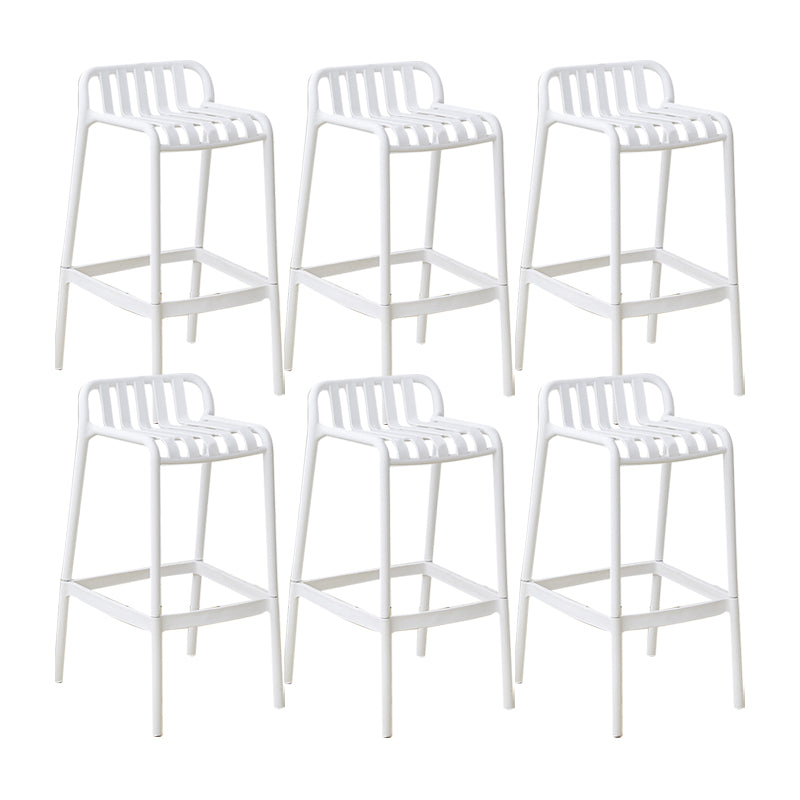 Plastic Armless Bar Stool Modern Style Low Back Bar Stools for Living Room