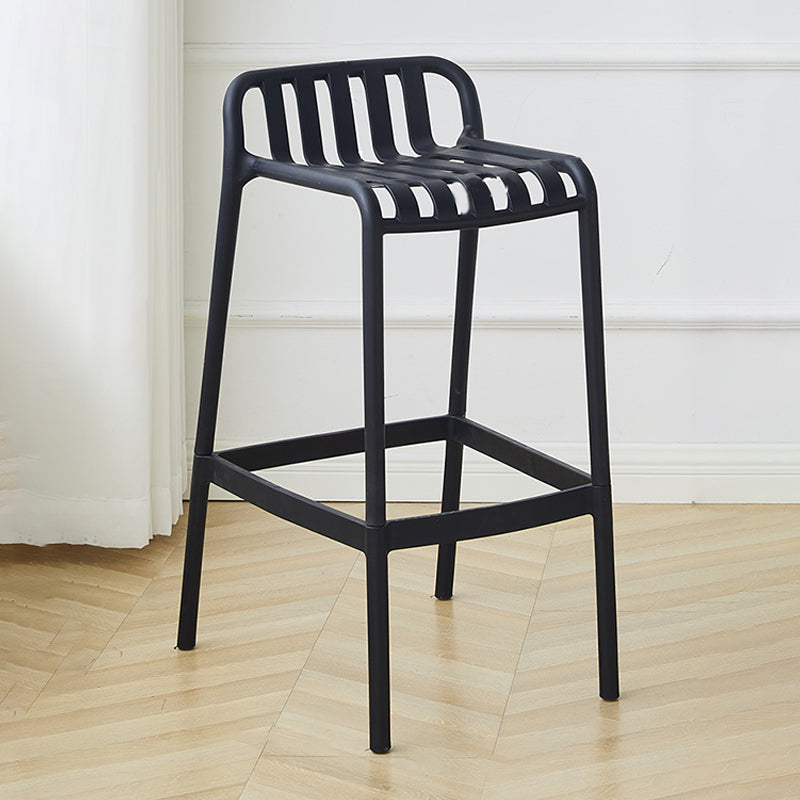 Plastic Armless Bar Stool Modern Style Low Back Bar Stools for Living Room