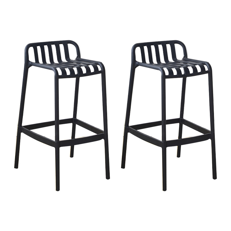 Plastic Armless Bar Stool Modern Style Low Back Bar Stools for Living Room