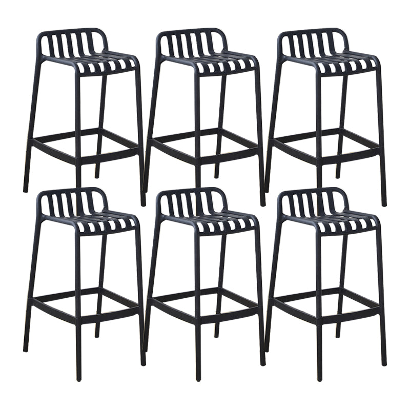 Plastic Armless Bar Stool Modern Style Low Back Bar Stools for Living Room