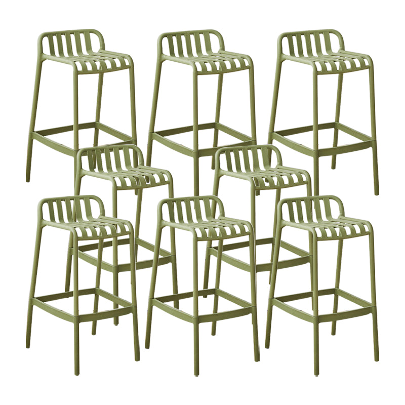 Plastic Armless Bar Stool Modern Style Low Back Bar Stools for Living Room